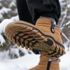 Brand Men Winter Snow Boots Waterproof Warm Ankle Boots Outdoor Fur Hiking Boots Work Shoes Casual Shoes Booties Men Zipper