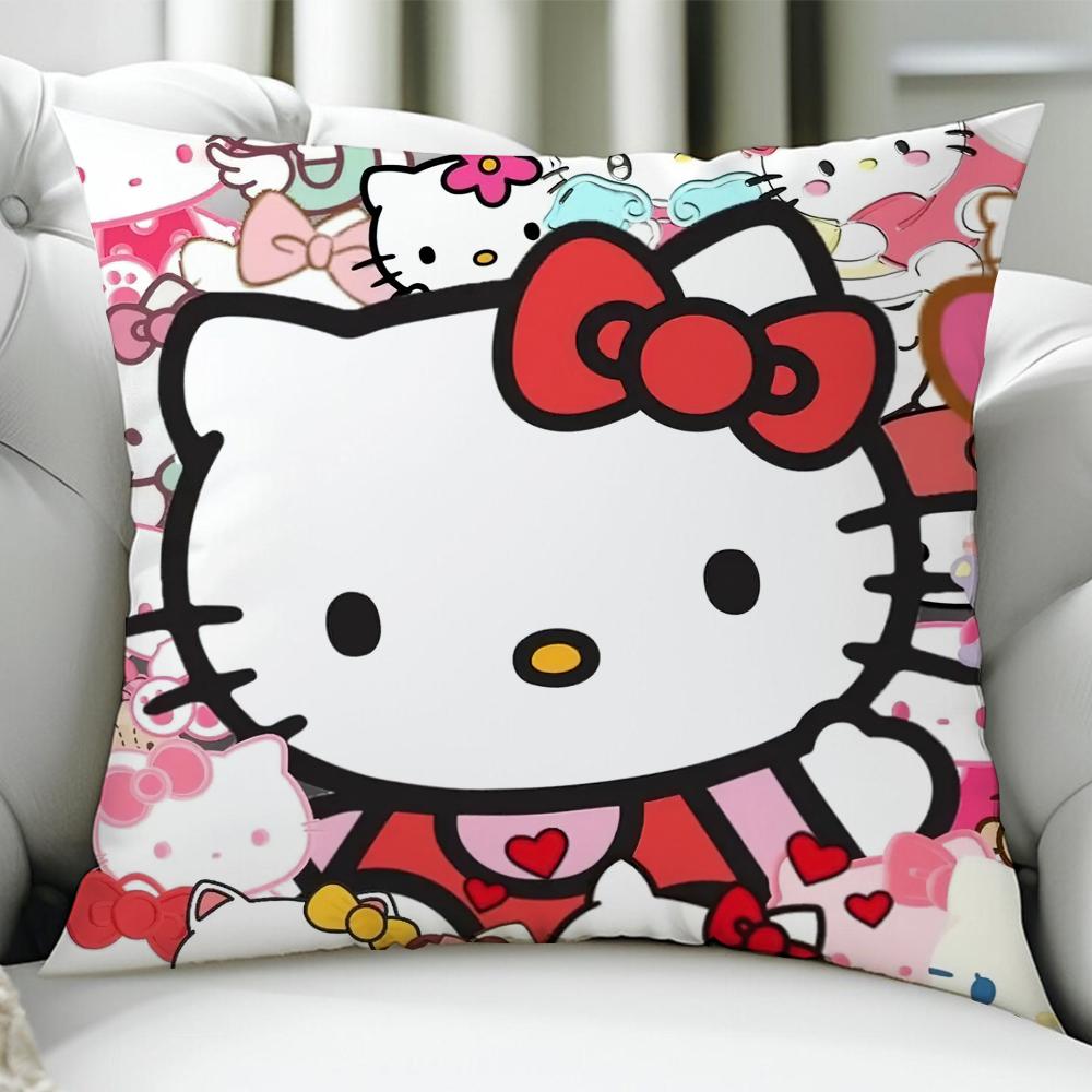 Kawaii S-Sanrio Family Cushion Cover Birthday Anniversary Gifts Double Sided Printed Zipper Cushion Cover Soft Skin Bedding
