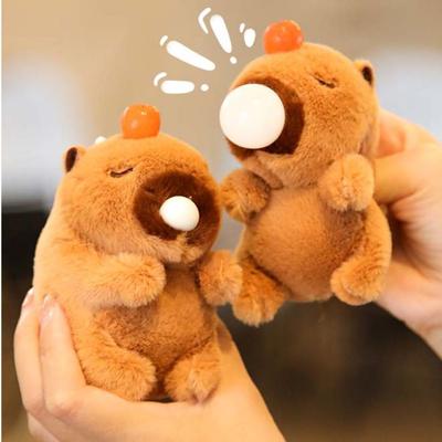 Animal Toy Plush Capybara Tail Wagging Keychain Tail Wagging Capybara Doll  Bagpack Pendant