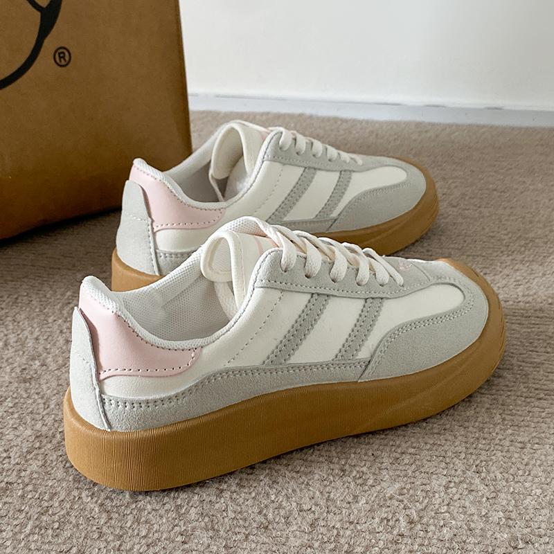 Sports Shoes Thick Sole Casual Shoes Women  New Cowhide All Soft Sole Inside Increase Training Shoes Women's Shoes