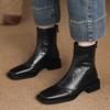 Fashion Heeled Women Square Toe Ankle Boots Designer Classical Shoes 2025 Winter New Fashion Short Boots Chunky Dress Zapatillas Mujer