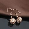 Exquisite Russian 585 Purple Gold Ball Earrings, Simple Trendy Temperament Cold Wind Plated Rose Gold Color Gold Ear Hook