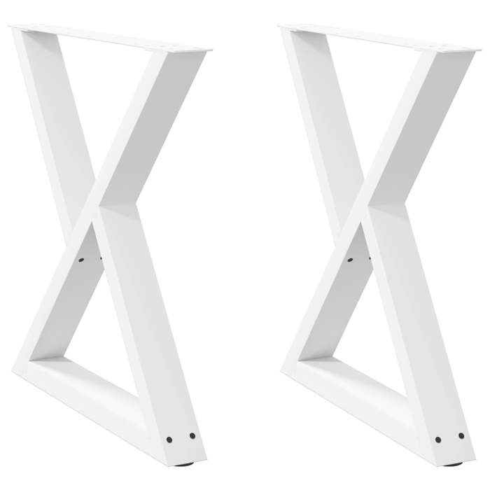 VidaXL Dining Table Legs 2 Pcs White 70 X (72-73,3) Cm Steel 4012725