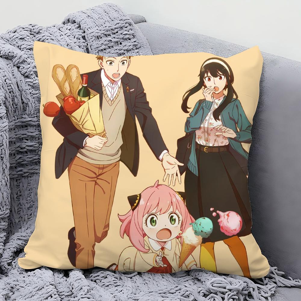 Spy X Family Animation Pillow Case Square Pillow Bedroom Sofa Leisure Comfort Cushion Car Living Room Home Decoration 40X40