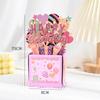 Handmade 1D Birthday Card Box Pop-up Paper Carved Handmade Greeting Card Flower Butterfly Pattern Design Exquisite Birthday Gift