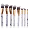 New 10 Makeup Brush Set Full Marble Beauty Tool Set Brush Blush Eyeshadow Brush