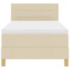 Box Spring Bed with Cushions and Adjustable Headboard Cream 80 x 200 cm Fabric