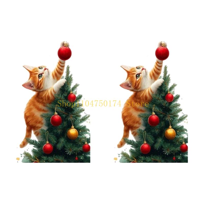 

2Sheet Christmas Window Clings Statics Window Sticker for Christmas Decorations top sale