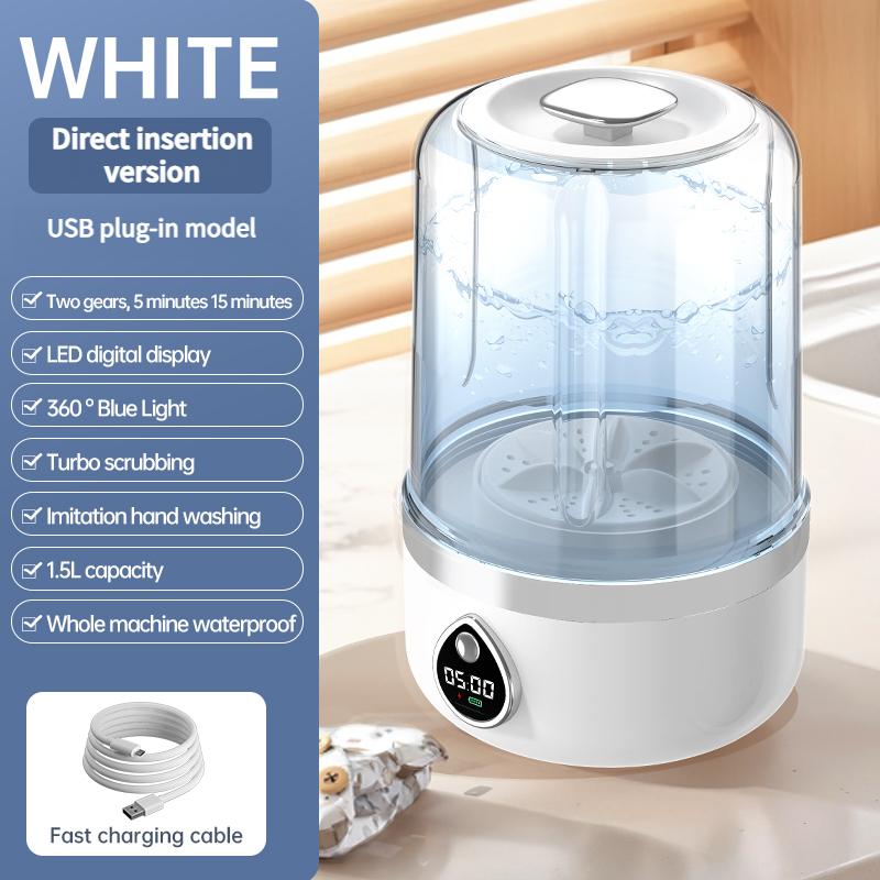 F1 portable mini washing machine with USB charging, silent and fully automatic washing machine, a must-have for dormitory travel