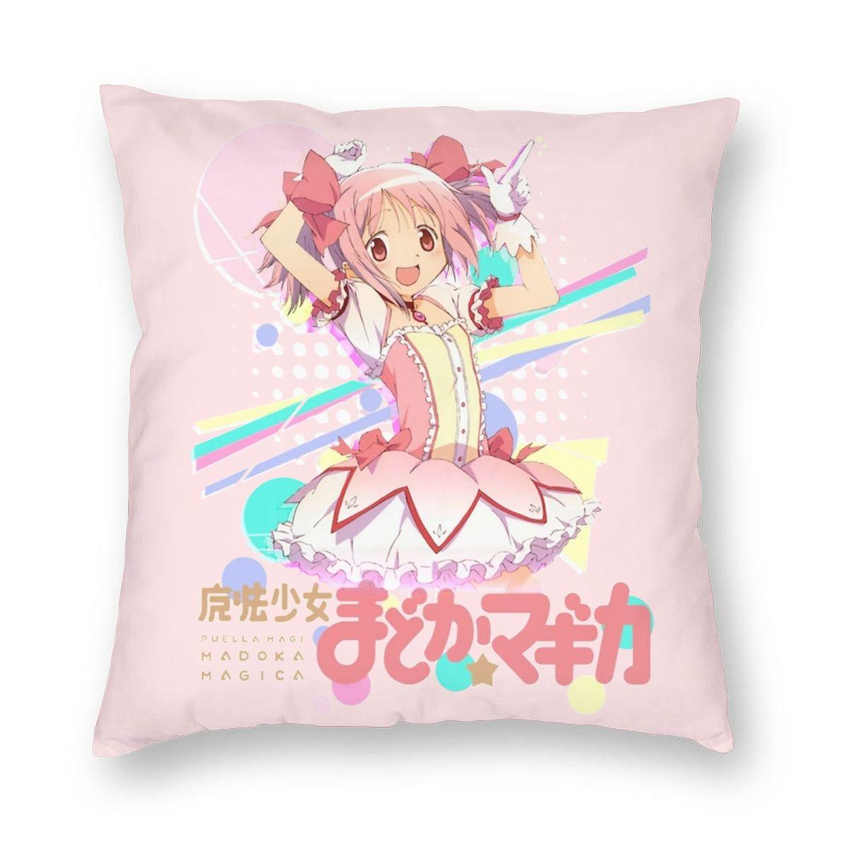 

Mahou Shoujo Madoka Pillowcase Printing Polyester Cushion Cover Decor Puella Magi Madoka Magica Anime Pillow Case Cover Seat 12x12Inch