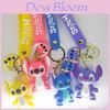 Cute Cartoon Stitch Keychain Pendant Soft Pvc Material Independent Packaging