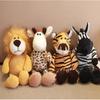 1 Piece 25Cm Soft Dolls Jungle Lion Elephant Tiger Dog Fox Monkey Deer Stuffed Plush Forest Animals Kids Toys Children Gift