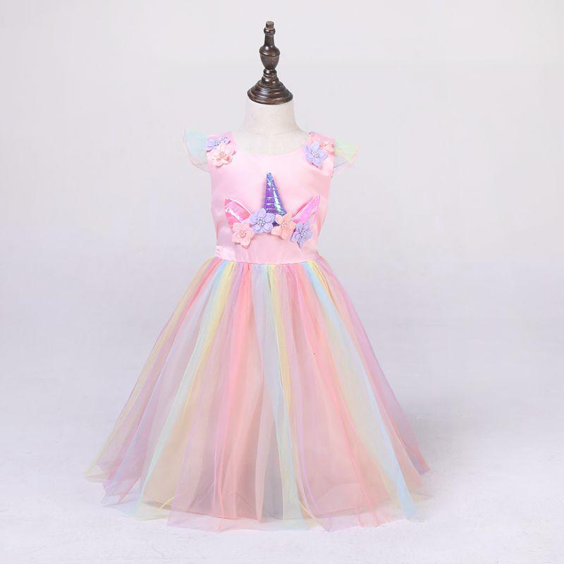 

2021 Girls European & American Christmas Princess Evening Dress 100 cm