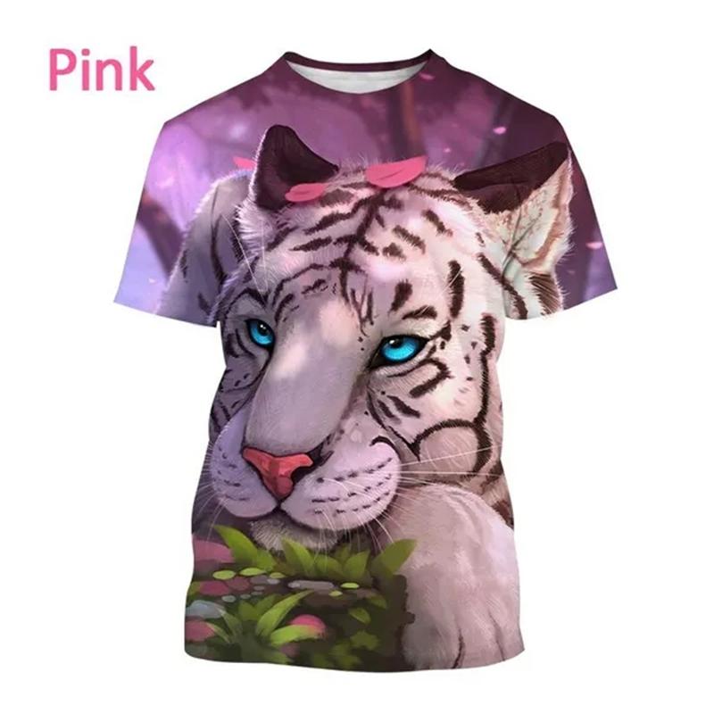 Tiger 3D T Shirt Men Women Summer Fashion Short Sleeve Printed Animal T-Shirt Cool Tops T-Shirts Unisex