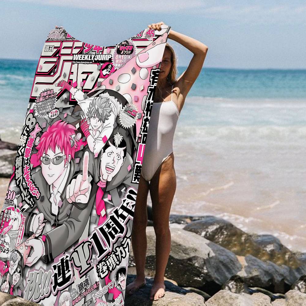 

The Disastrous Life Of Saiki K Beach Towel Colorful Bath Towels For Girl Microfiber Quick Dry Beach Yoga Spa Gym Pool W30*H60(CM)