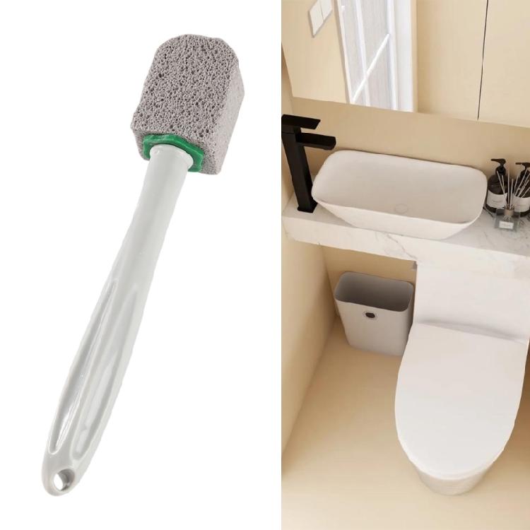 Ergonomic Pumice Scouring Brush For Toilet Bowl Sink Bathtub Glass Fiber Reinforced Head With Extended Handle