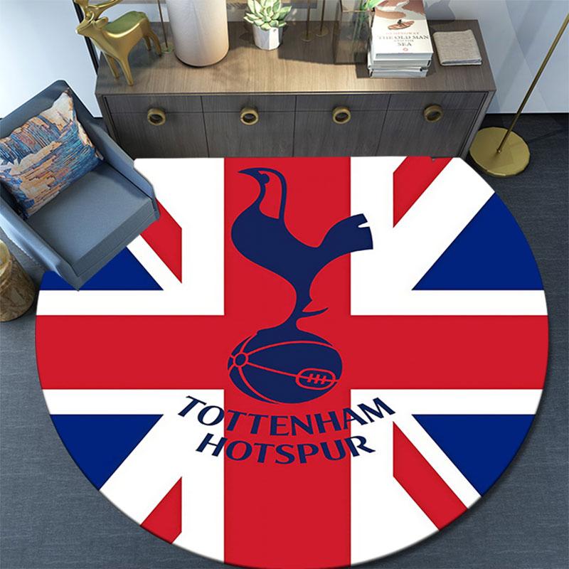 Tottenham Hotspur F.C Pattern Round rug,Carpet Rug for Living Room Bedroom Playroom ,Non-slip Floor Mat,Holiday Gifts and Birthday Gifts.
