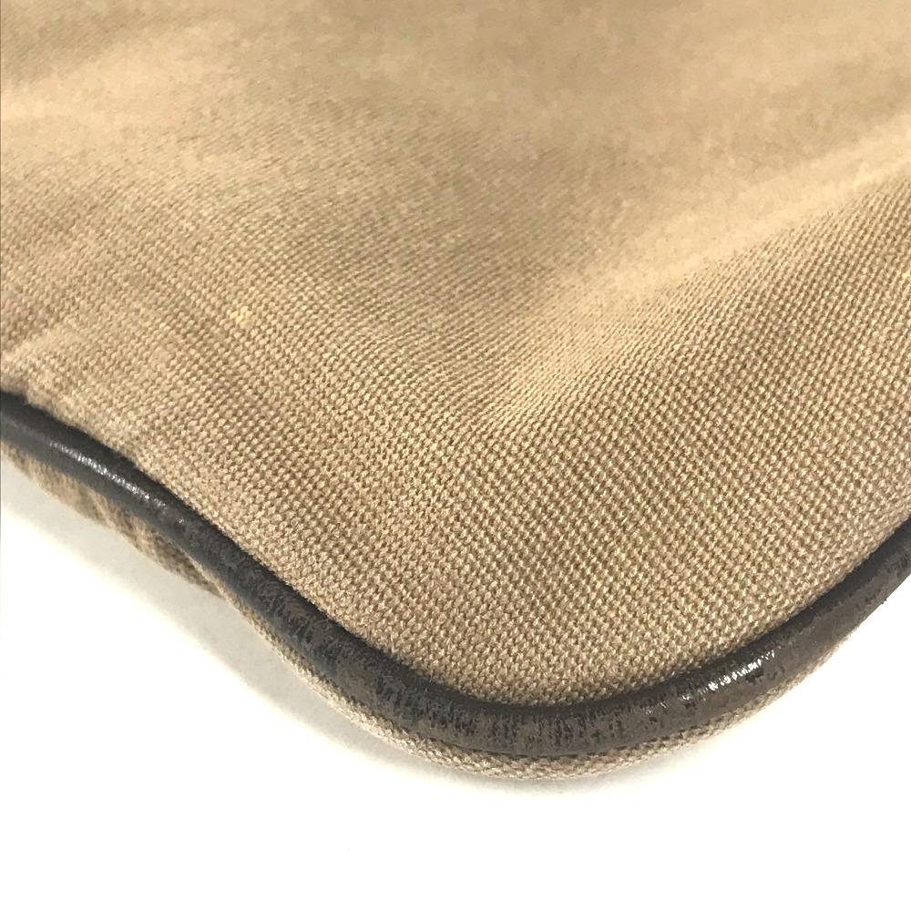 HERMES Edit 42 Tote Bag Business Bag Hand Bag Leather/Canvas Beige/Dark brown