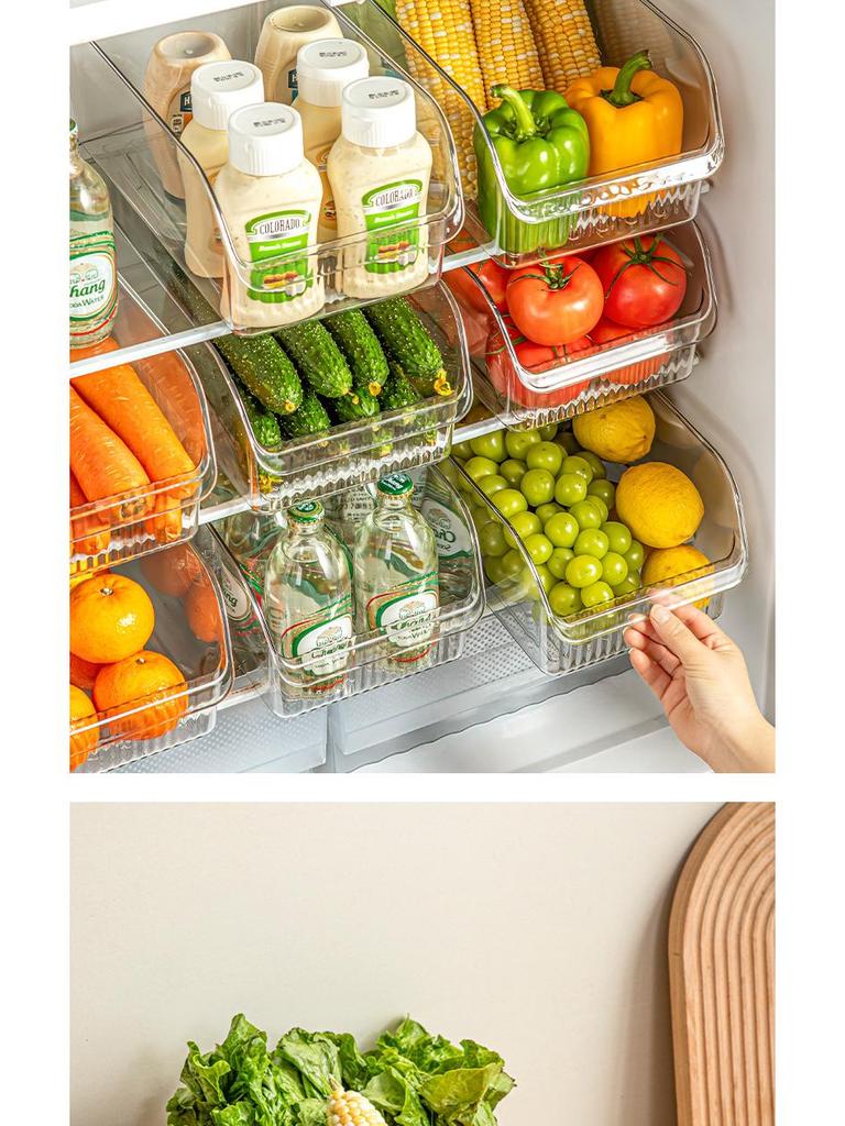 Food-Grade Plastic Kitchen Refrigerator Organizer for Vegetables, Eggs, and More