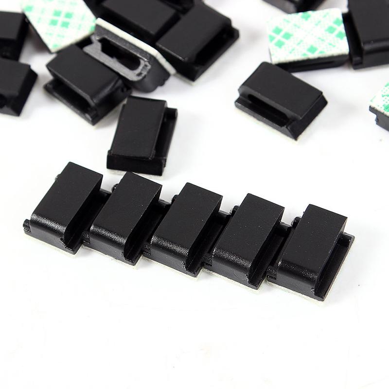 20 PCS Plastic Car Wire Cord Cable Holder Wrapper Pasted Flat Cable Holder Tie Clips Fixer