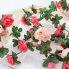 250CM Rose Artificial Flowers Christmas Garland for Wedding Home Room Decoration Spring Autumn Garden Arch DIY Fake Plant Vine