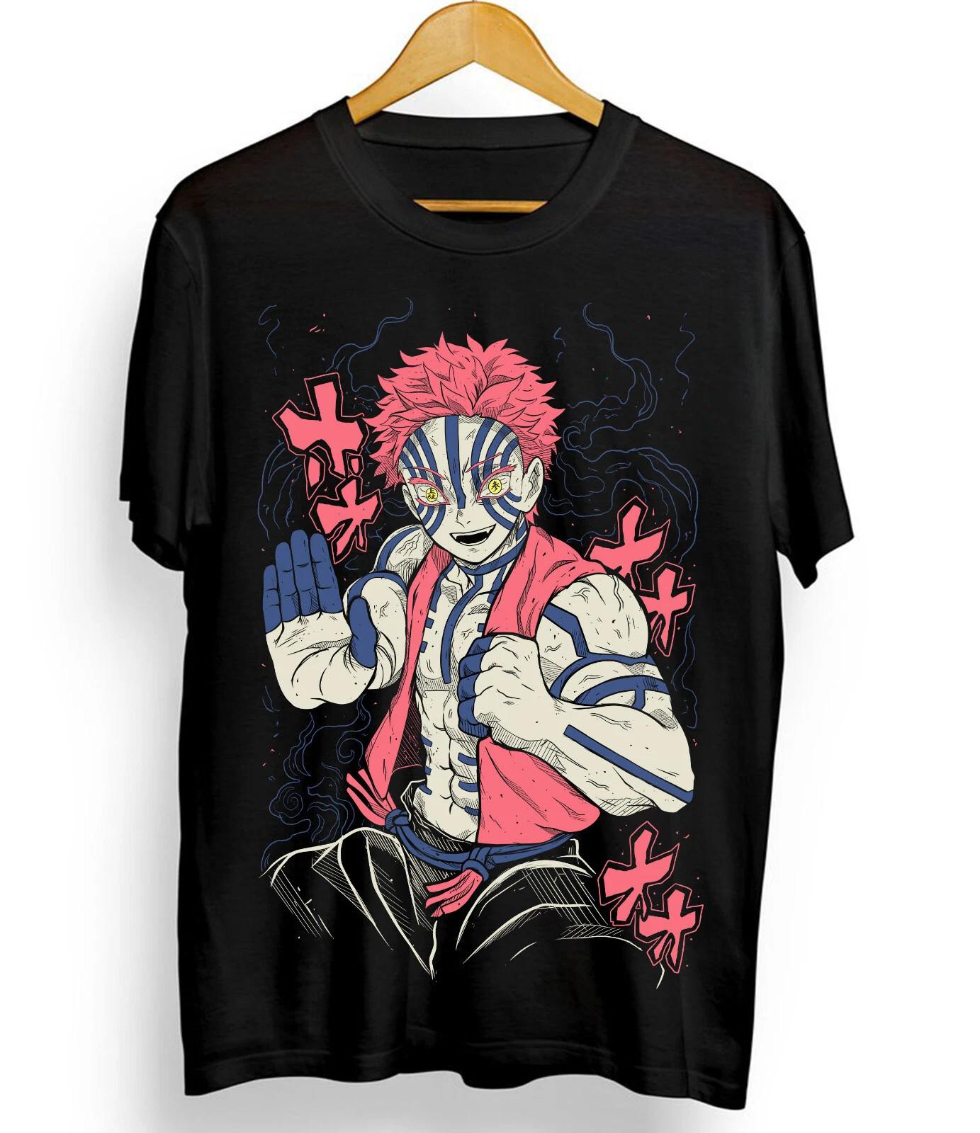 

100% хлопок топы футболка Аказа Kimetsu no Yaiba Футболка Клинок, рассекающий демонов Тандзиро Унисекс Черная футболка XL