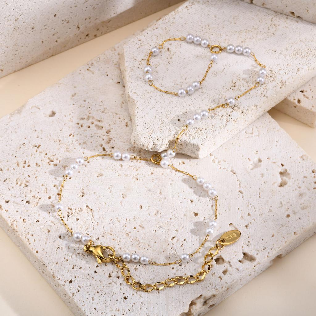 Exquisite Vintage Wrist Bracelet for Women Finger Ring Chain Charms Beads Bracelet Chain Lady Trendy Aesthetic Jewelry Set