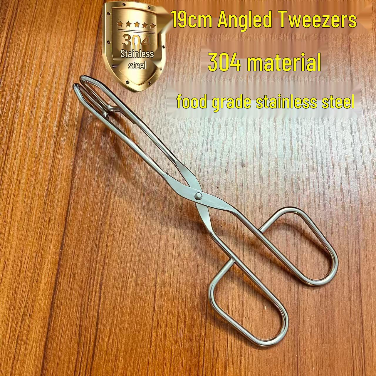 304 Stainless Steel Triangle Food Tongs for BBQ, Bread, and Grilling