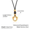  Minimalist Geometric Pendant Leather Cord Necklace High Quality PVD Plated Stainless Steel Collar Popular Jewelry Daily