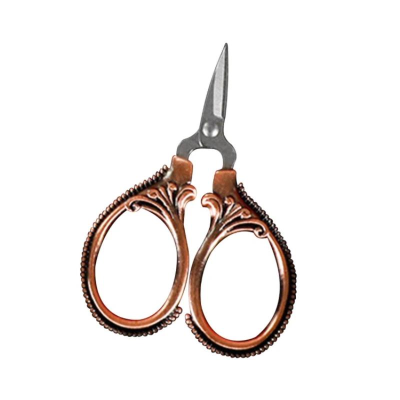 

1Pc Mini Retro Pocket Scissors Antique Thread Cutter Vintage Embroidery Cross Stitch Sewing Stainless Steel коричневый