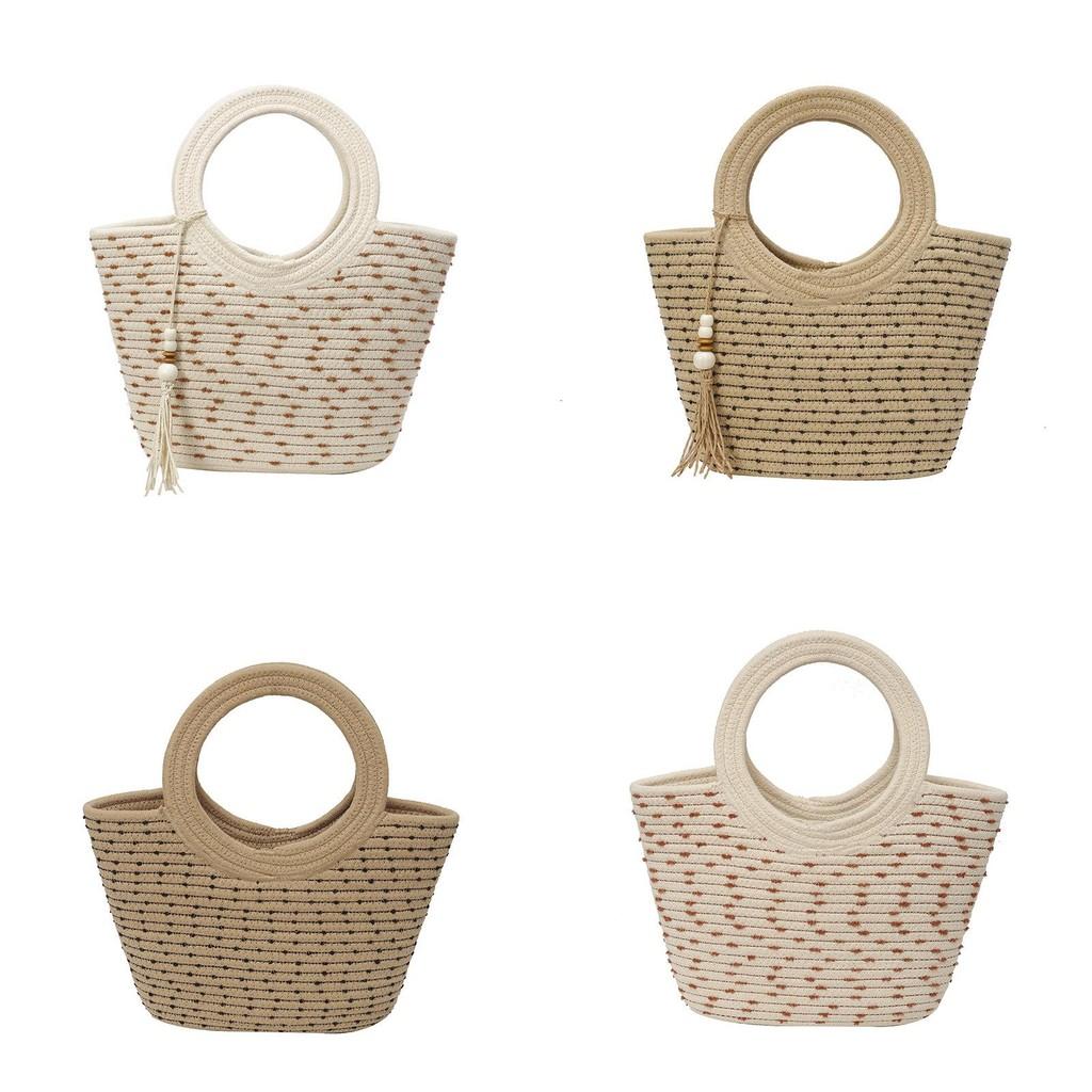 Grass Weaving Bag Summer Fashion Casual Straw Craft Large Capacity For Daily Use