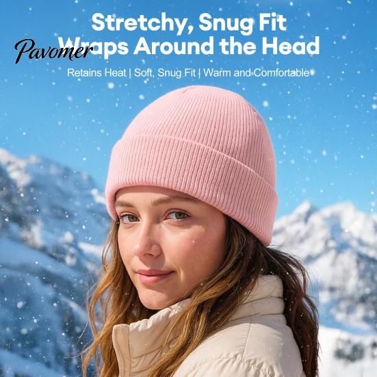 Windproof Knit Cap Knitted Winter Hat, Unisex Thick Thermal Skull Cap, Cozy Fashionable Daily Warm Hat for Men Women Outdoor Hiking Jogging