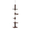 Floor To Ceiling Cat Tree 230-260cm Height Adjustable, 5-Tier Cat Tower with Scratching Posts, Hammock, Perches