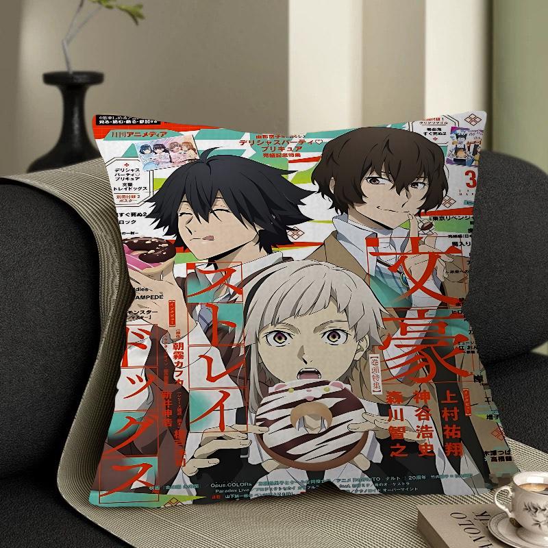 B-Bungo Stray Dogs Anime Kissen Anime Kissen Sofa Bett Kopfkissenbezug Kissenbezug 45x45 Cm Mode