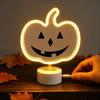 Halloween Neon Pumpkin Night Light Decorative Lamp for Holiday Party Decor Gift