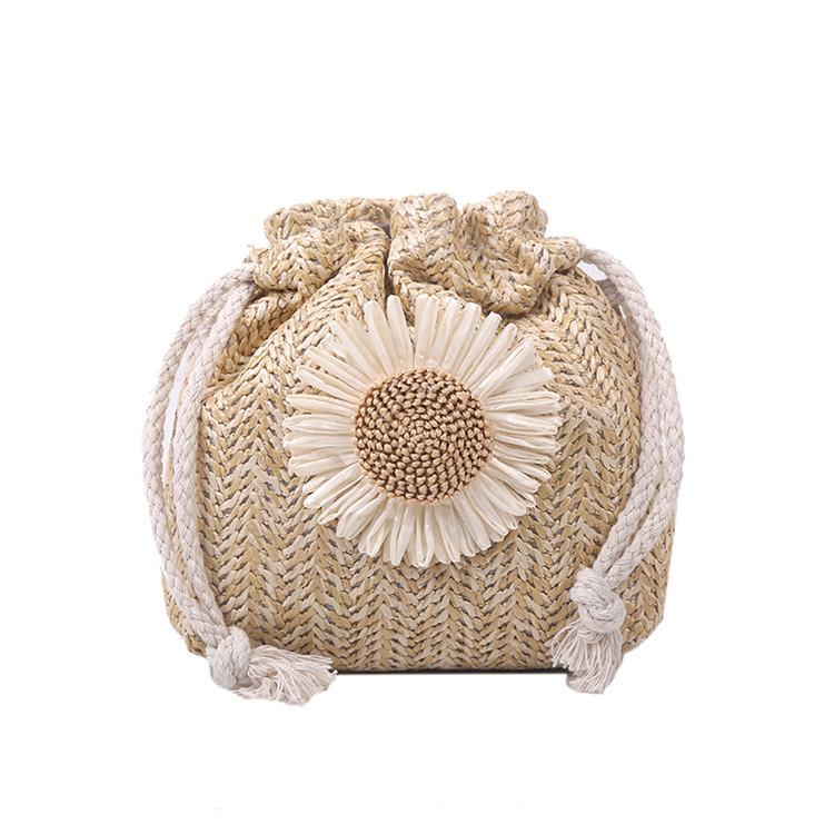 

Woven bag women s bag new trendy 2020 summer straw weaving cute ins bucket bag personalized girl shoulder messenger bag хаки