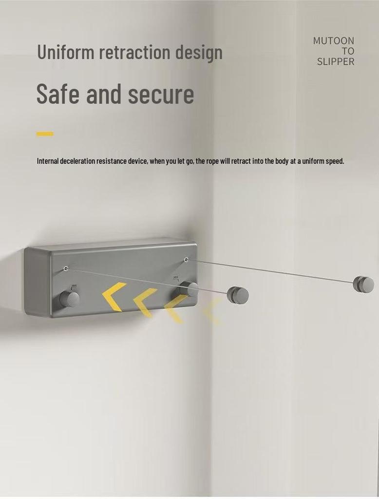 Invisible Retractable Clothesline: Wall-Mounted Stainless Steel Rope Rack for Indoor Drying
