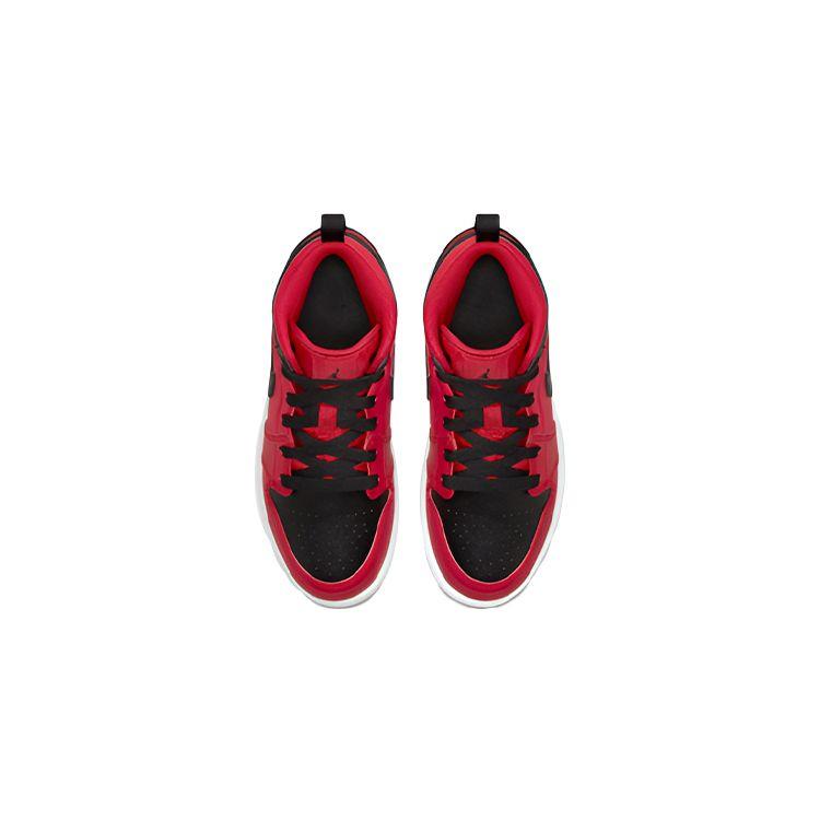 Air Jordan 1 Mid PS Reverse Bred Kids Sneakers Gym-Red Black White 640734-660