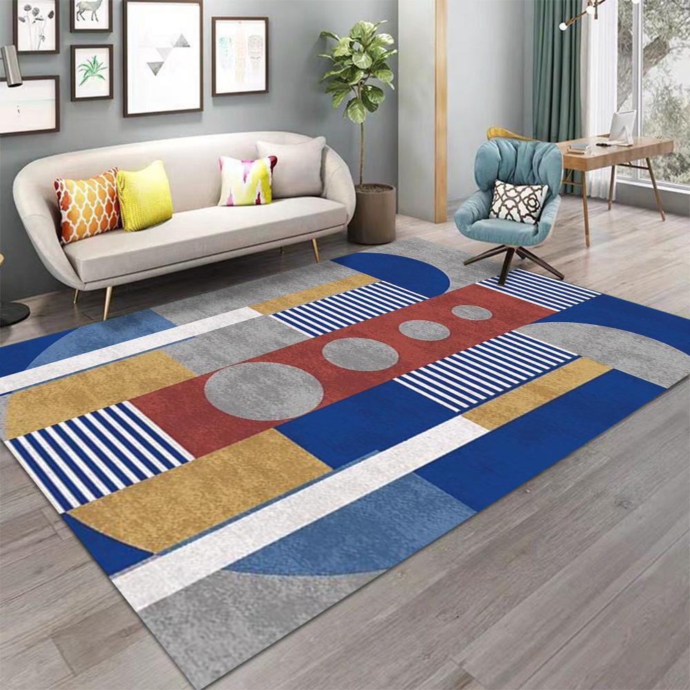 Modern Minimalist Living Room Carpet for Living Room Bedroom Bathroom Kitchen Doormat Stain Resistant Non-Slip Floor Mat
