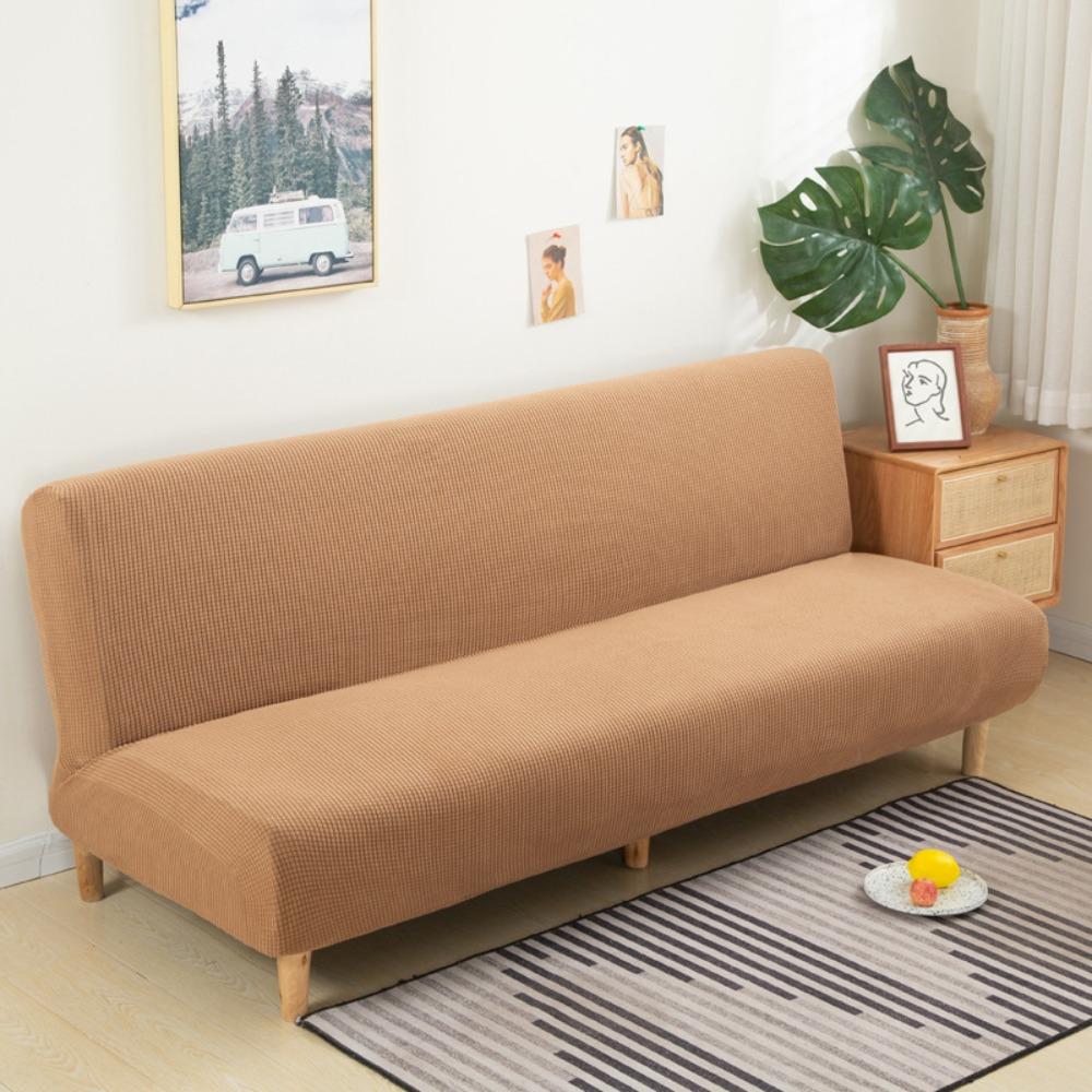Japanese Style Stretchable Waffle Sofa Cover Solid Color Universal Corn Fleece Couch Slipcover Full Protection