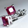 Natural Ruby Pink 7.35 Ct CERTIFIED 925 Sterling Silver Square Earring For Her
