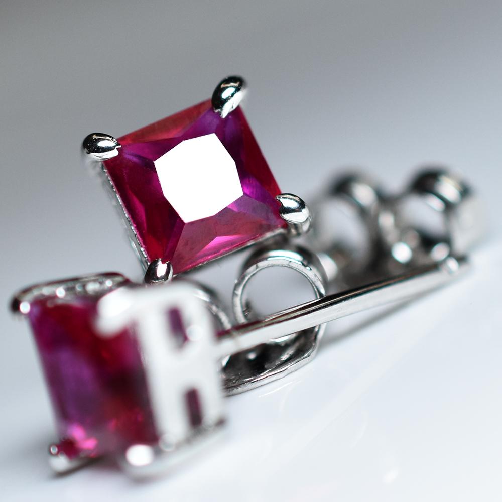 Natural Ruby Pink 7.35 Ct CERTIFIED 925 Sterling Silver Square Earring For Her