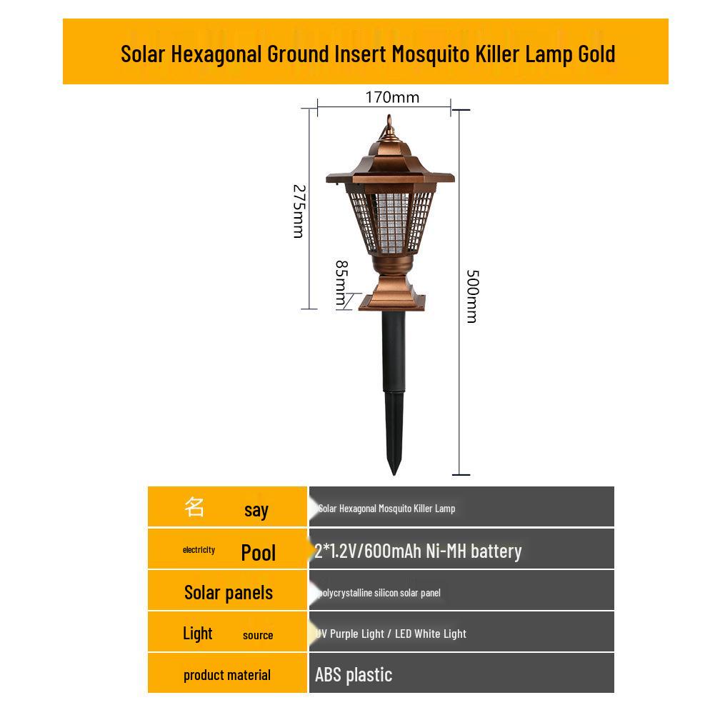Waterproof Solar Electric Mosquito Killer Lamp for Outdoor Garden Use