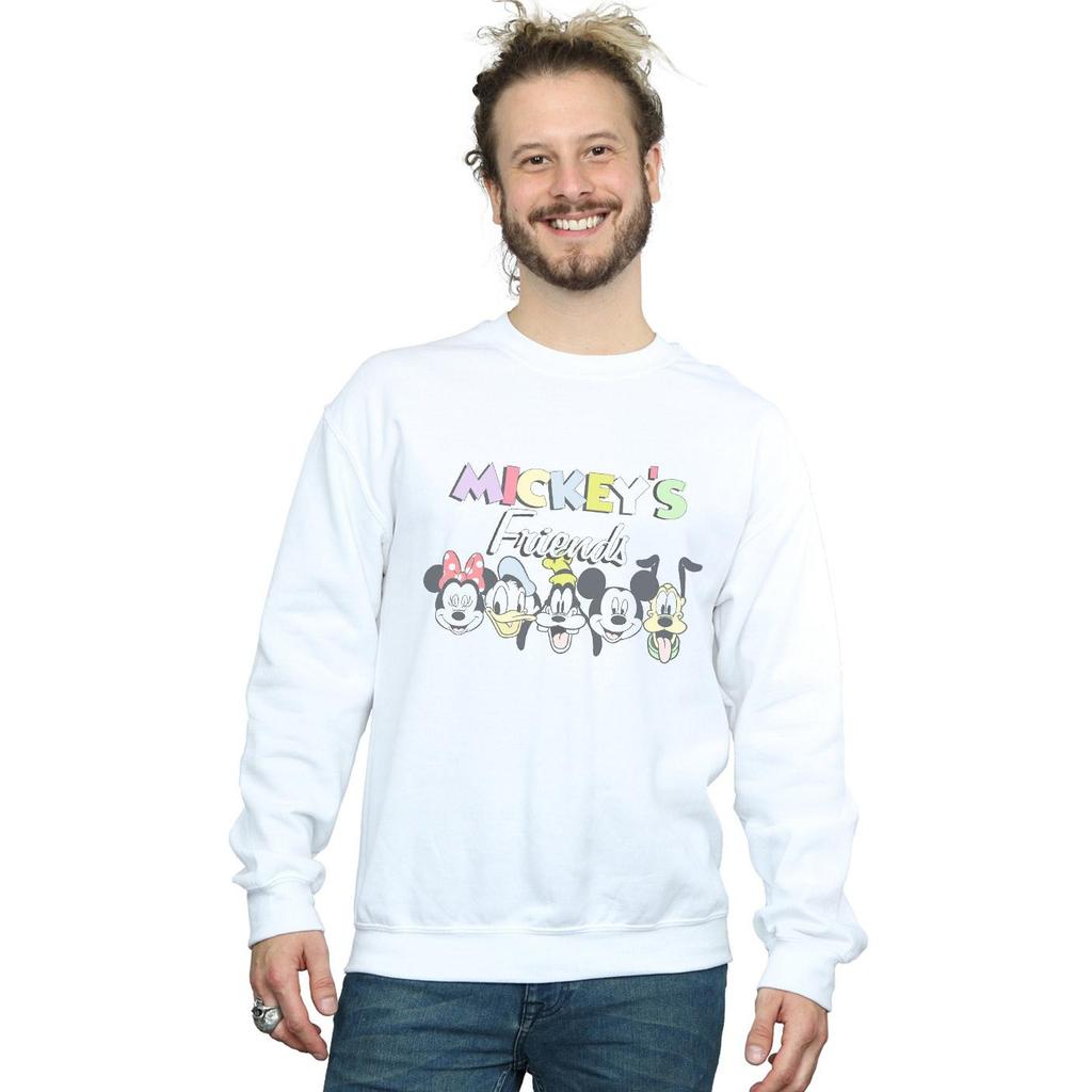 Disney Mens Mickey Mouse Friends Faded Nostalgia Sweatshirt