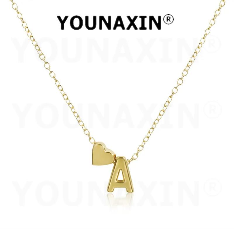 26 Initial Letter Heart Necklace Minimalist Gold Choker Necklace Women s Personalized European Style Fashion Jewelry
