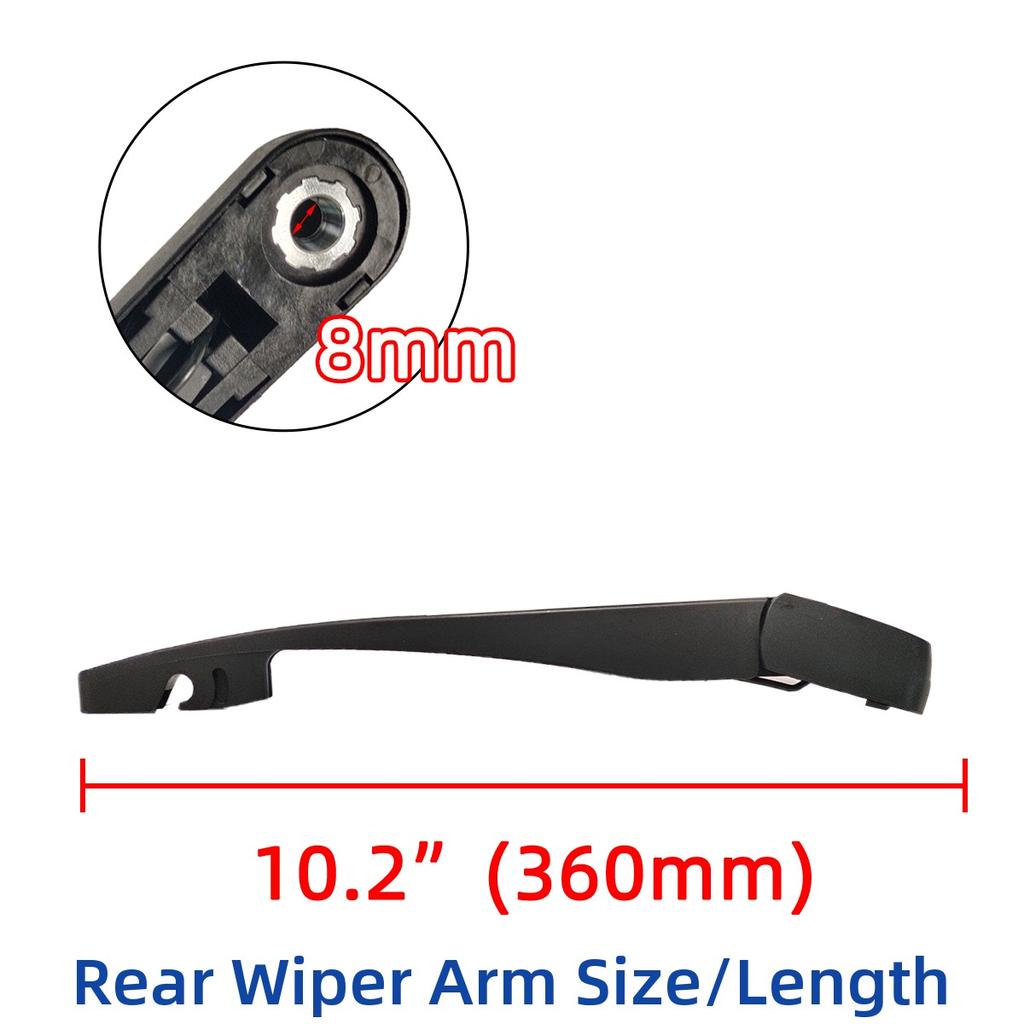12" 300mm Rear Wiper Blade & Arm Set Kit For Chery Tiggo 5 Hatchback 2014-2018 Windshield Windscreen Tailgate Window Rain Brush