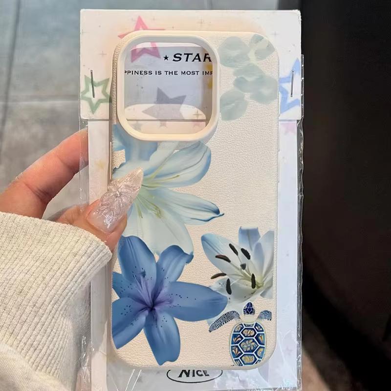 Lychee Pattern Fashion Lily Flower Art Design Phone Case For iPhone 17 Pro Max 16 15 14 11 13 12 11 Pro 16E 17Air XR Soft Cover