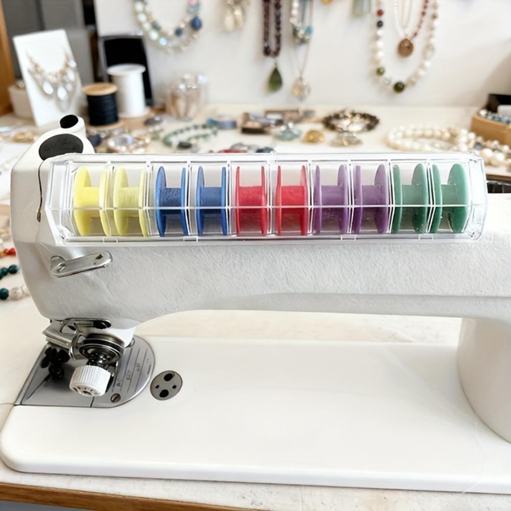 Transparent Magnetic Bobbin Storage Box Plastic Clear Bobbin Case  Home Sewing