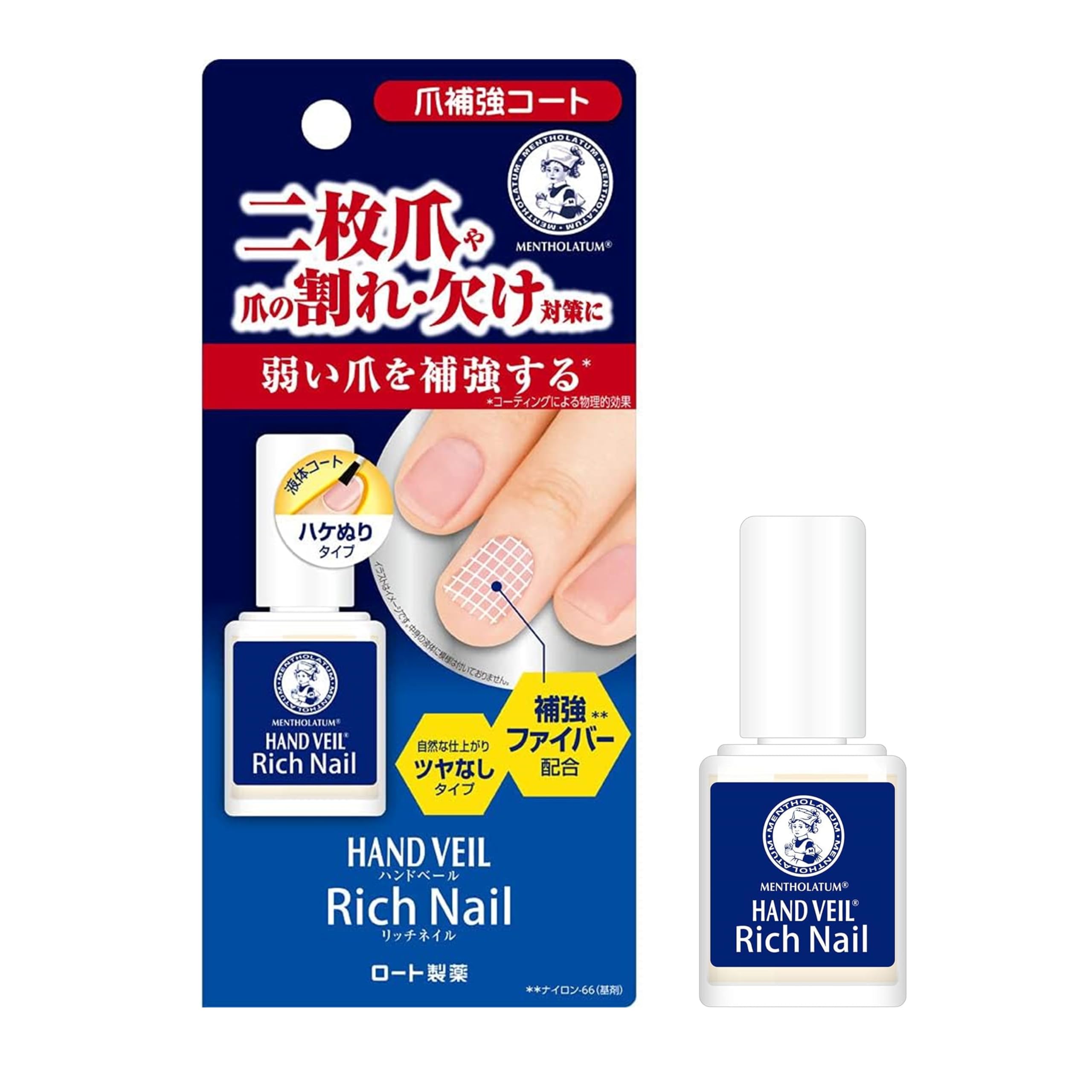 

Mentholatum Hand Veil for Cracked Split and Nail Rich Nail Nail Strengthening 10ml Nails, Nails, Coating, Matte, Coat, синий