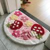 Fan Shaped Plush Carpet Non Slip Indoor Outdoor Home Decore Carpet Living Room Doormats Kitchen Bathroom Floor Washable Rugs